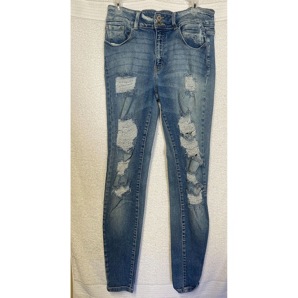 KanCan Signature Estilo Jeans VBK1651L Cut 34829 Skinny High Rise Sz 29 Distress